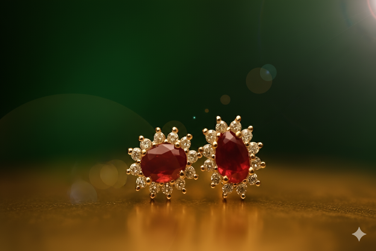 Crimson Whisper Ruby Studs - Honey Whispers - Premium Gifts That Feel ...